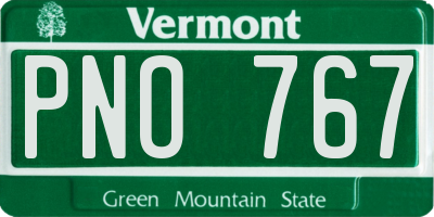 VT license plate PNO767