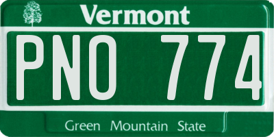 VT license plate PNO774
