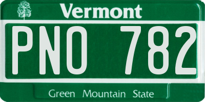 VT license plate PNO782