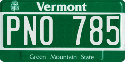 VT license plate PNO785