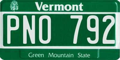 VT license plate PNO792