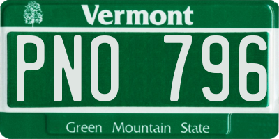 VT license plate PNO796