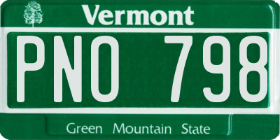 VT license plate PNO798