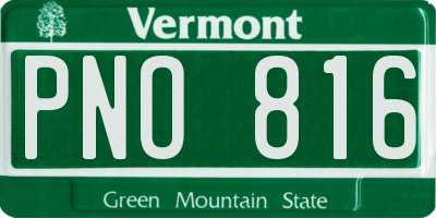 VT license plate PNO816