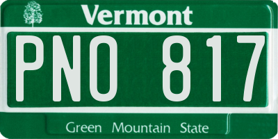 VT license plate PNO817