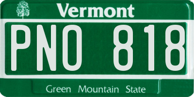 VT license plate PNO818