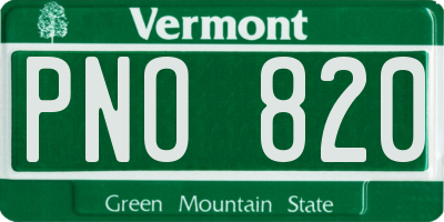 VT license plate PNO820