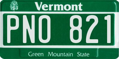VT license plate PNO821