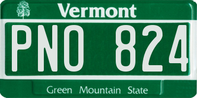 VT license plate PNO824