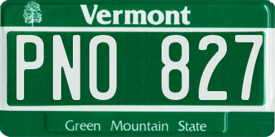 VT license plate PNO827