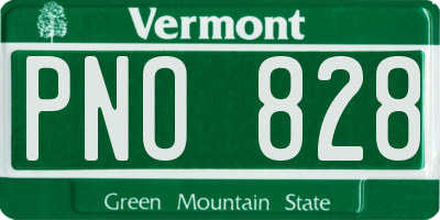 VT license plate PNO828