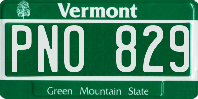 VT license plate PNO829