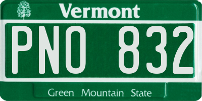 VT license plate PNO832