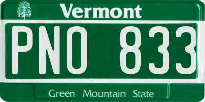VT license plate PNO833