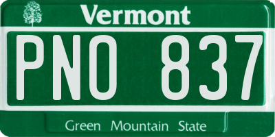 VT license plate PNO837