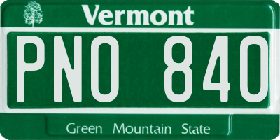 VT license plate PNO840