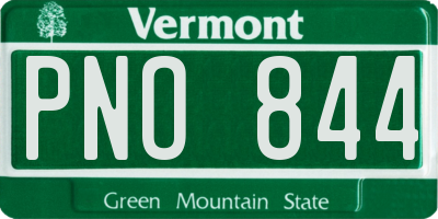 VT license plate PNO844