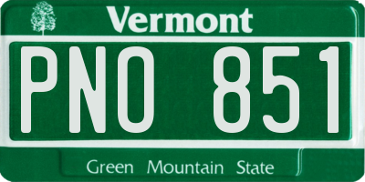 VT license plate PNO851