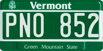 VT license plate PNO852