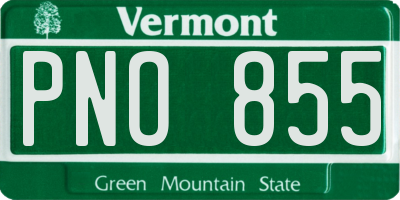 VT license plate PNO855