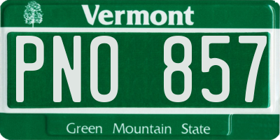 VT license plate PNO857