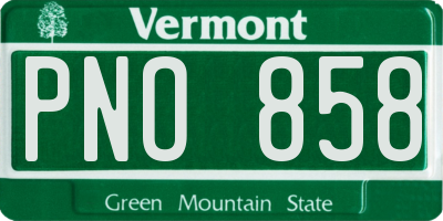 VT license plate PNO858