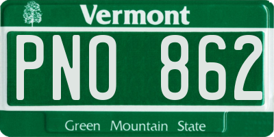 VT license plate PNO862