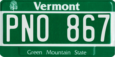 VT license plate PNO867