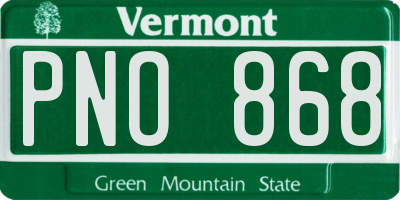 VT license plate PNO868