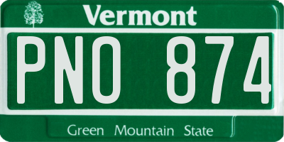 VT license plate PNO874