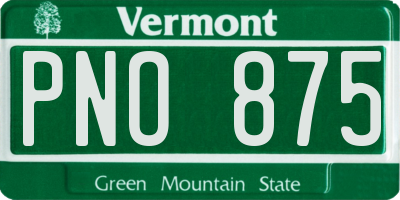 VT license plate PNO875