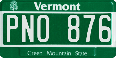 VT license plate PNO876