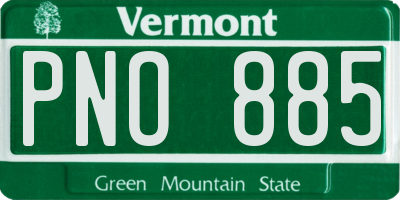 VT license plate PNO885