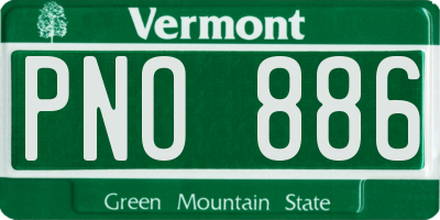 VT license plate PNO886