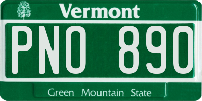 VT license plate PNO890