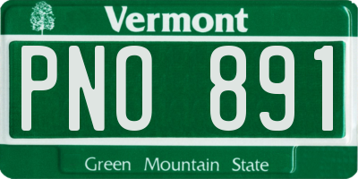 VT license plate PNO891