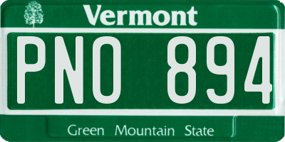VT license plate PNO894