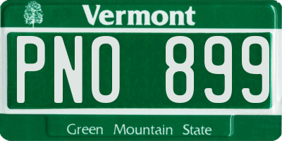VT license plate PNO899