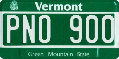VT license plate PNO900