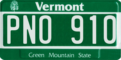 VT license plate PNO910
