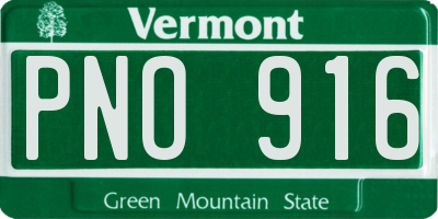 VT license plate PNO916