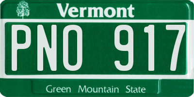 VT license plate PNO917