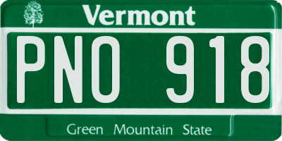 VT license plate PNO918