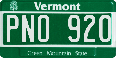 VT license plate PNO920