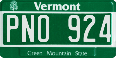 VT license plate PNO924