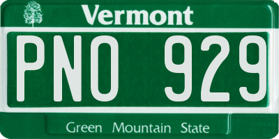 VT license plate PNO929