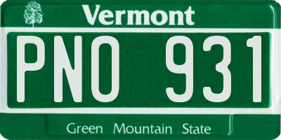 VT license plate PNO931