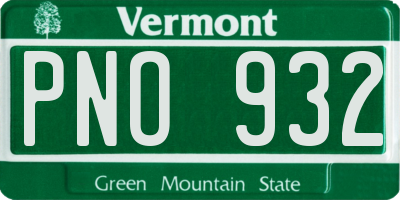 VT license plate PNO932