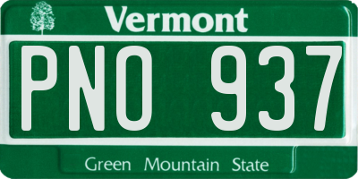 VT license plate PNO937