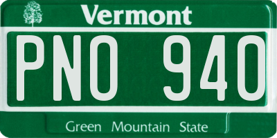 VT license plate PNO940